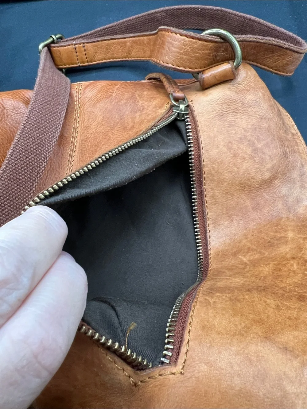 Woven Leather Backpack in Tan - Women's Everyday Backpack